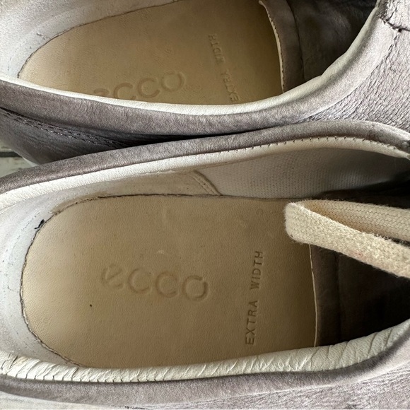 Ecco Suede Leather Sneakers Shoes Gray Extra Width Sz 10 - Picture 10 of 11
